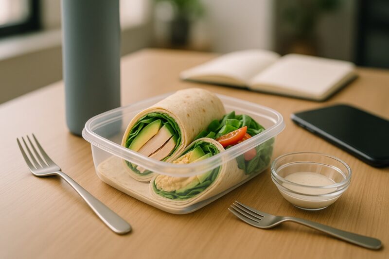 Wrap sa avokadom, ćuretinom i humusom