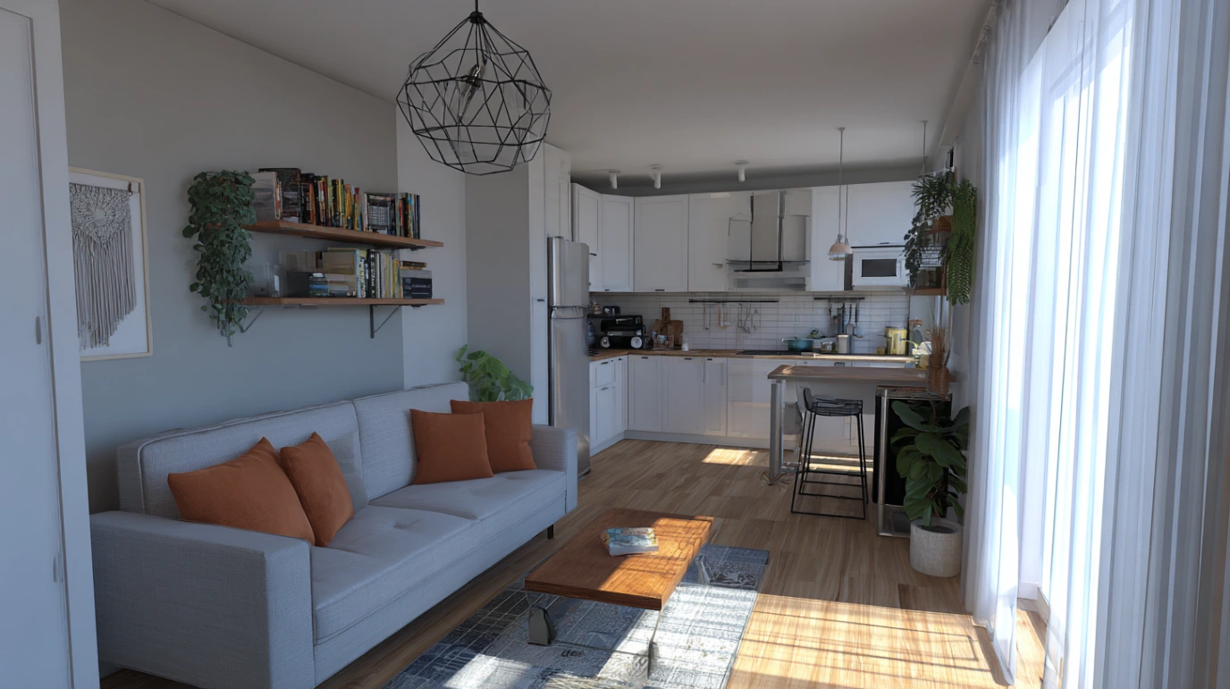 Mali moderan stan u kojem je namestaj koji stedi prostor