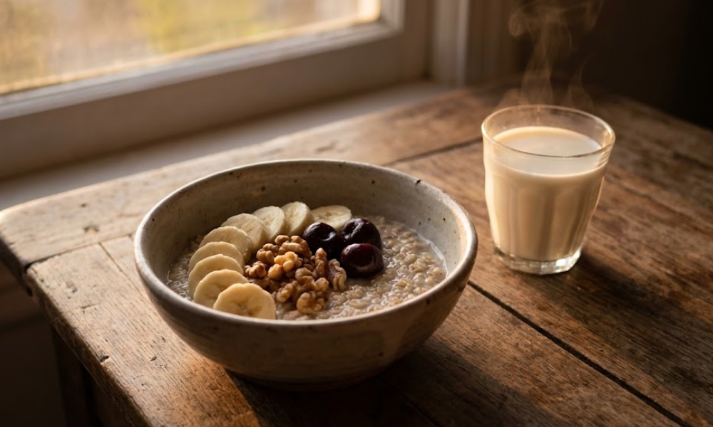 Gemini saidLagana hrana poput banana, badema i toplog mleka prirodno opušta telo i olakšava uspavljivanje